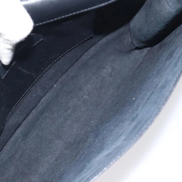 SAINT LAURENT Chain Betty Shoulder Bag Leather Black Silver Auth 130120 - Picture 9 of 15